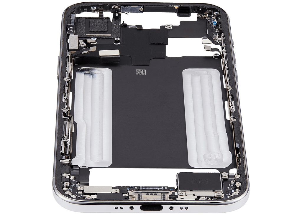 Midframe/Rahmen mit Ladebuchse Flex & Small Parts für iPhone Air (US / EU Version) (gebrauchter OEM-Ausbau, Qualität A) (Cloud White)