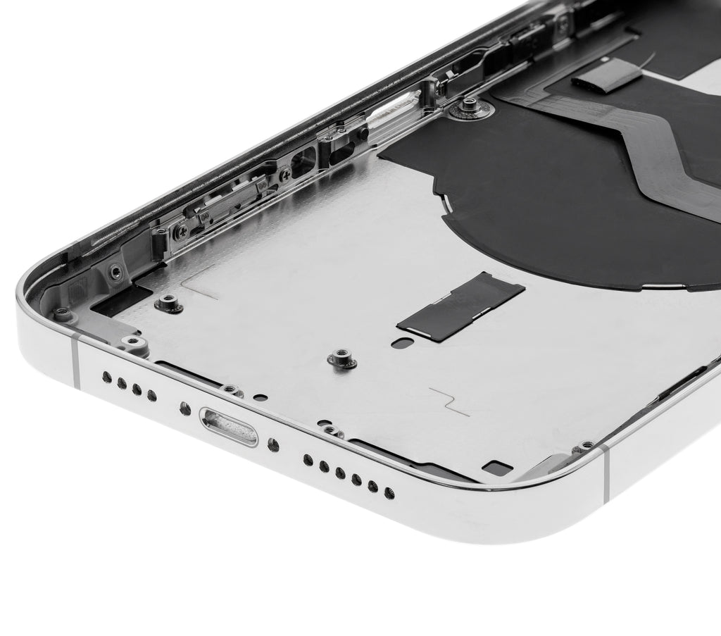 Backcover/Rahmen mit Small Parts für iPhone 12 Pro Max (US-Version) (gebrauchter OEM-Ausbau, Qualität A) (Silber)