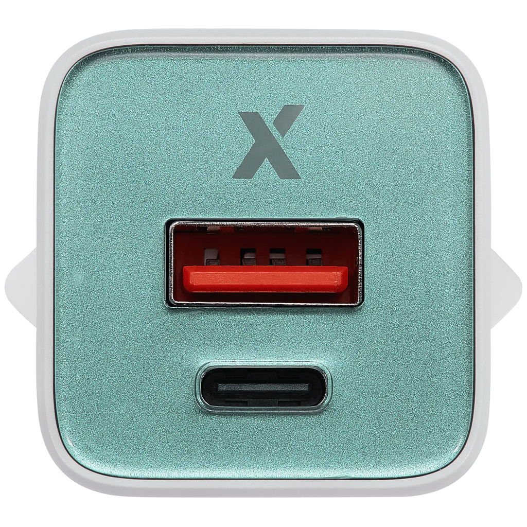 AmpSentrix Pro 30W 2-in-1 USB-C / USB-A GaN Wall Adapter (220V / EU Plug) (Teal)