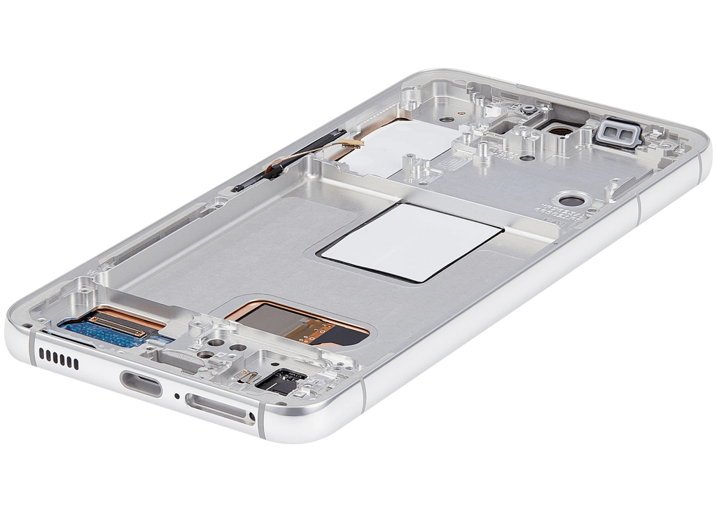 OLED-Display mit Rahmen für Samsung Galaxy S22 5G (US & International) (Aftermarket Plus) (Weiß)