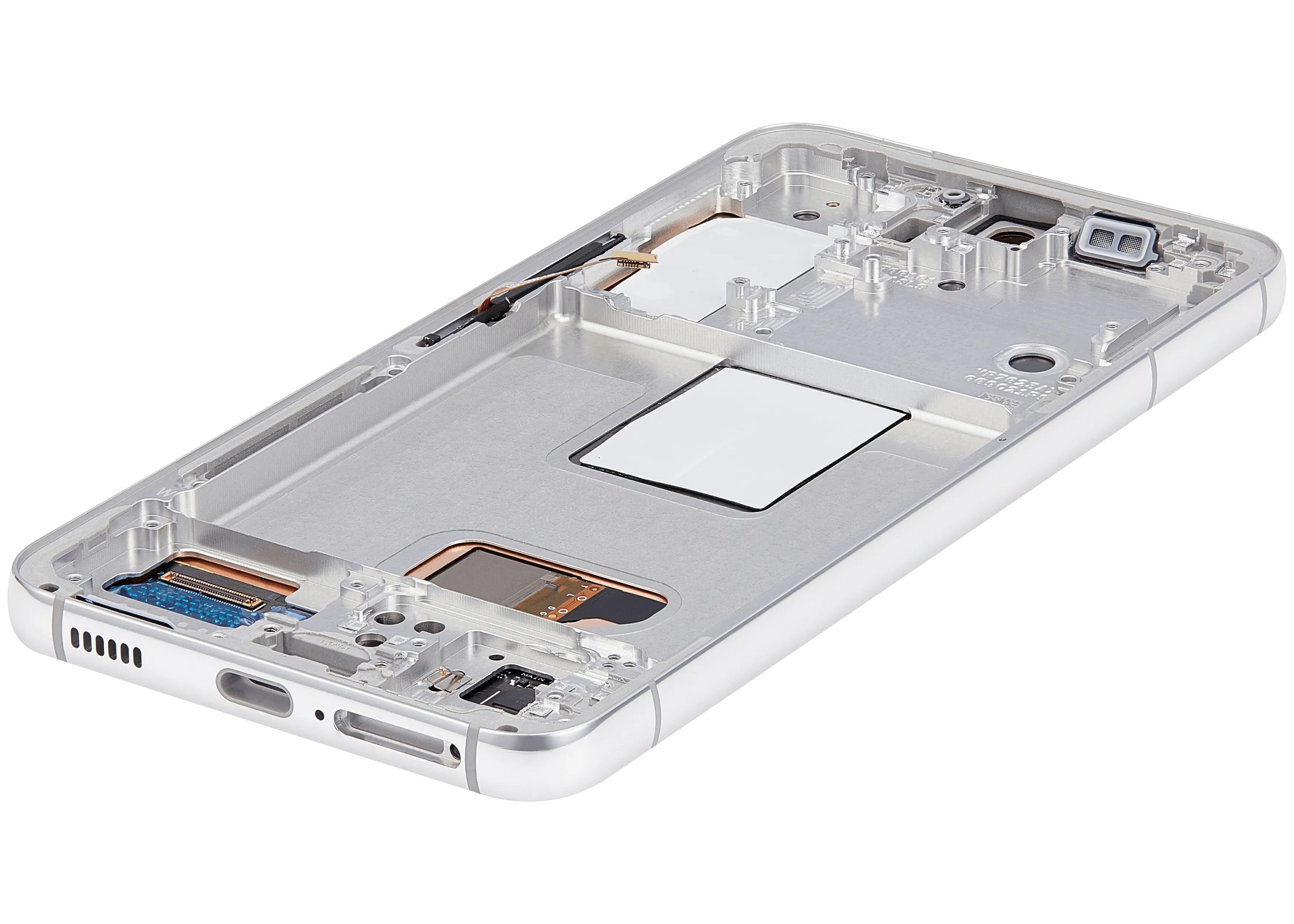 OLED-Display mit Rahmen für Samsung Galaxy S22 5G (US & International) (Aftermarket Plus) (Weiß)