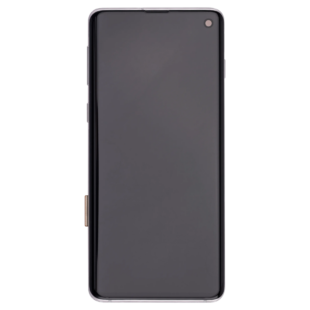 OLED-Display mit Rahmen für Samsung Galaxy S10 (Aftermarket Plus) (Prism White)