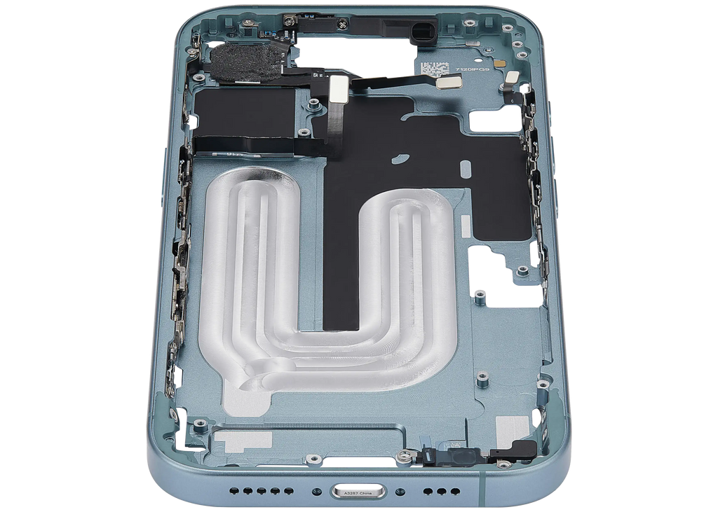 Midframe/Rahmen mit Power And Volume Button für iPhone 16 (EU / Global Version) (Aftermarket Plus) (Teal)