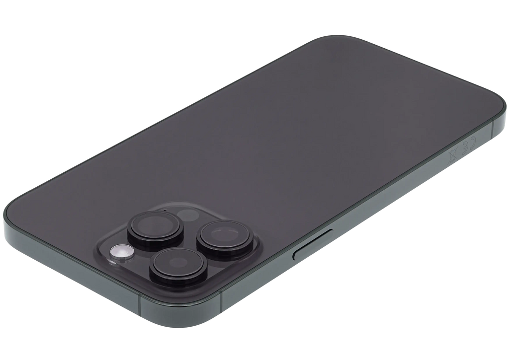Backcover/Rahmen mit Small Parts für iPhone 14 Pro Max (EU / Global Version) (gebrauchter OEM-Ausbau, Qualität C) (Space Schwarz)