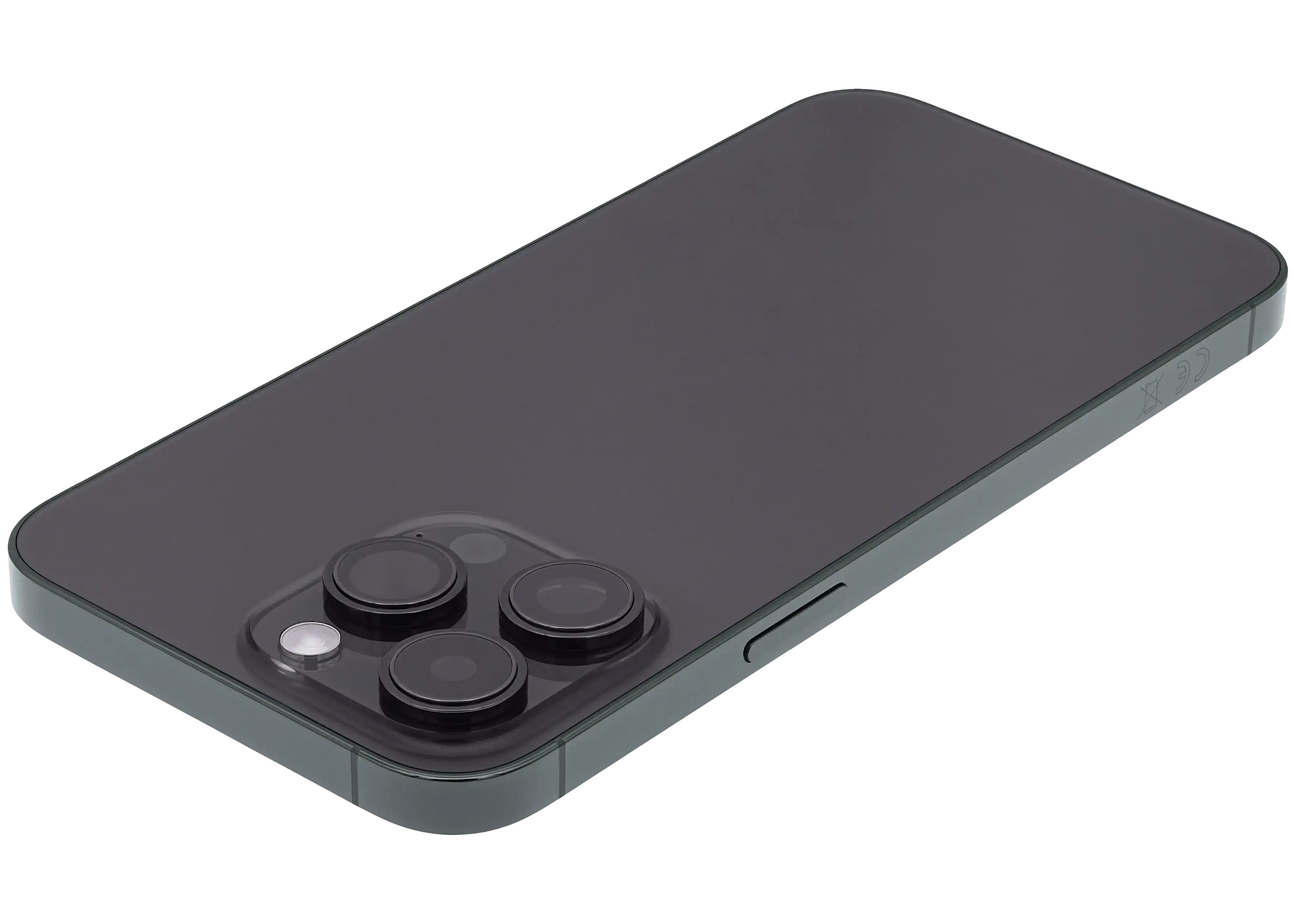 Backcover/Rahmen mit Small Parts für iPhone 14 Pro Max (EU / Global Version) (gebrauchter OEM-Ausbau, Qualität C) (Space Schwarz)