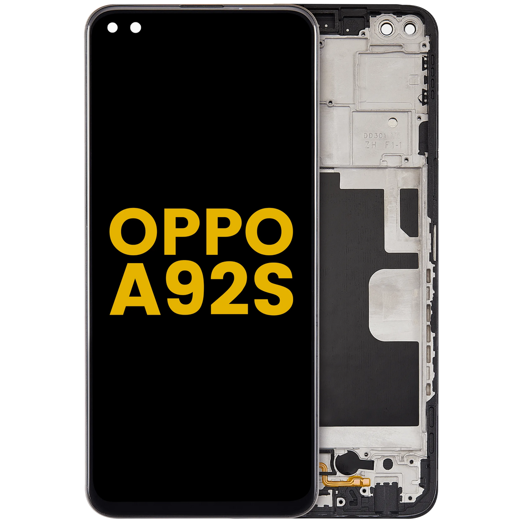OLED-Display mit Rahmen Compatible für Oppo A92s (2020) (Refurbished) (Alle Farben)