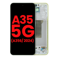 OLED-Display mit Rahmen für Samsung Galaxy A35 5G (A356 / 2024) (Aftermarket Plus) (Lemon)
