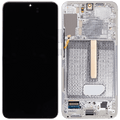 OLED-Display mit Rahmen für Samsung Galaxy S22 Plus 5G (gebrauchter OEM-Ausbau, Qualität A) (Weiß)