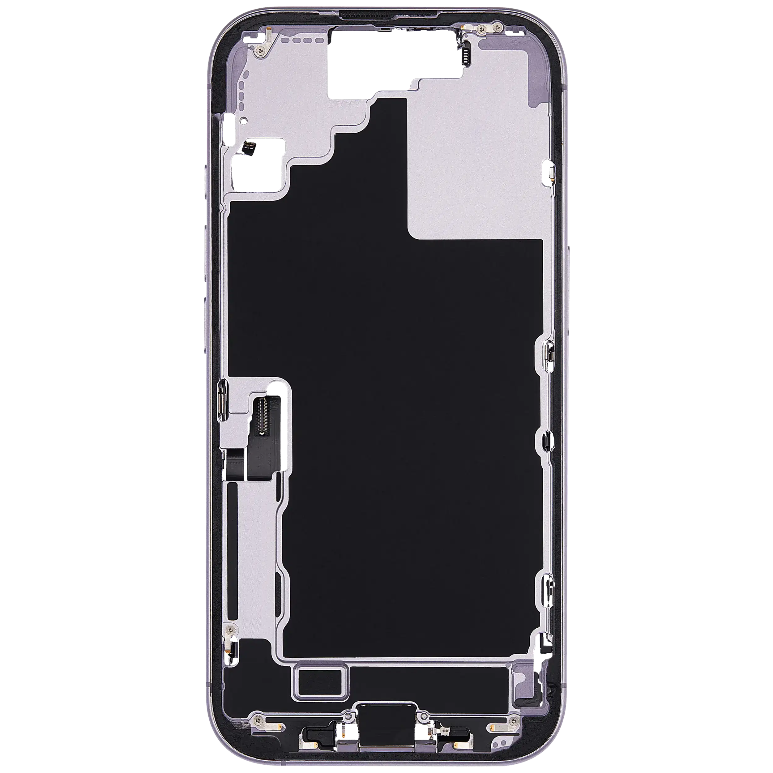Midframe/Rahmen mit Ladebuchse Flex & Small Parts für iPhone 17 (EU / Global Version) (gebrauchter OEM-Ausbau, Qualität A) (Lavender)