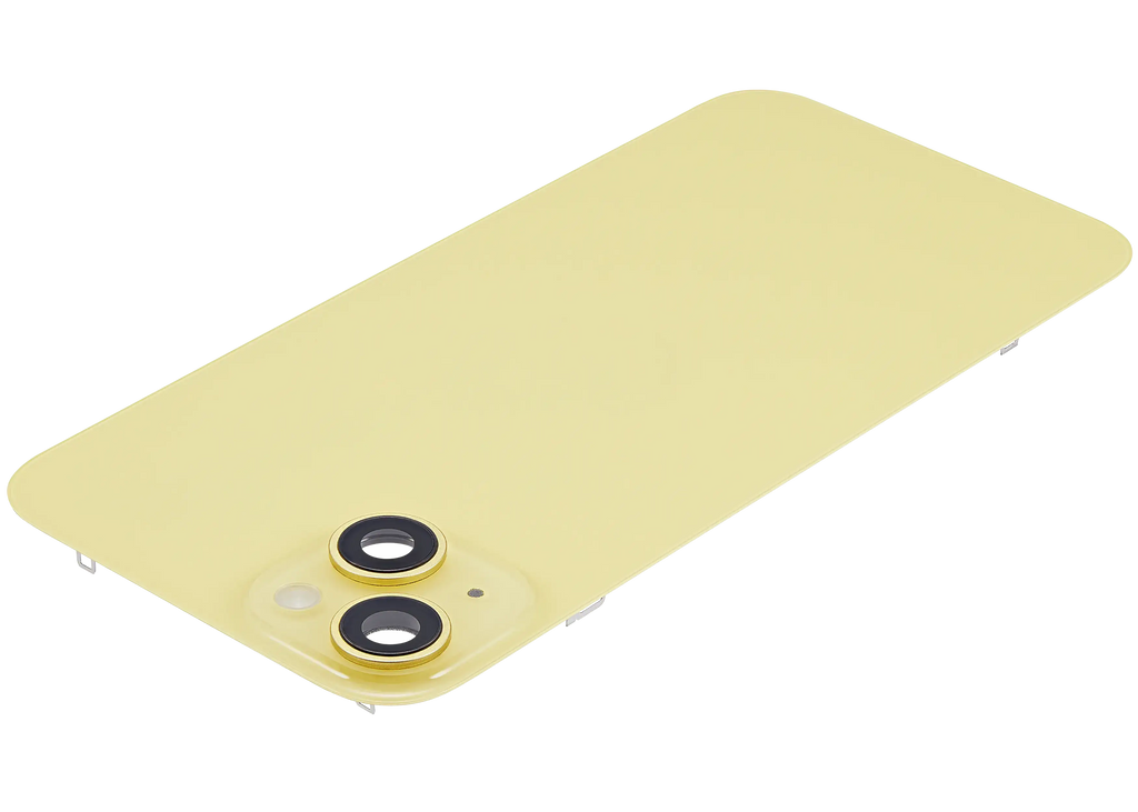 Backcover mit MagSafe Magnet & NFC & Blitz-Flexkabel für iPhone 14 Plus (gebrauchter OEM-Ausbau, Qualität B) (Gelb)