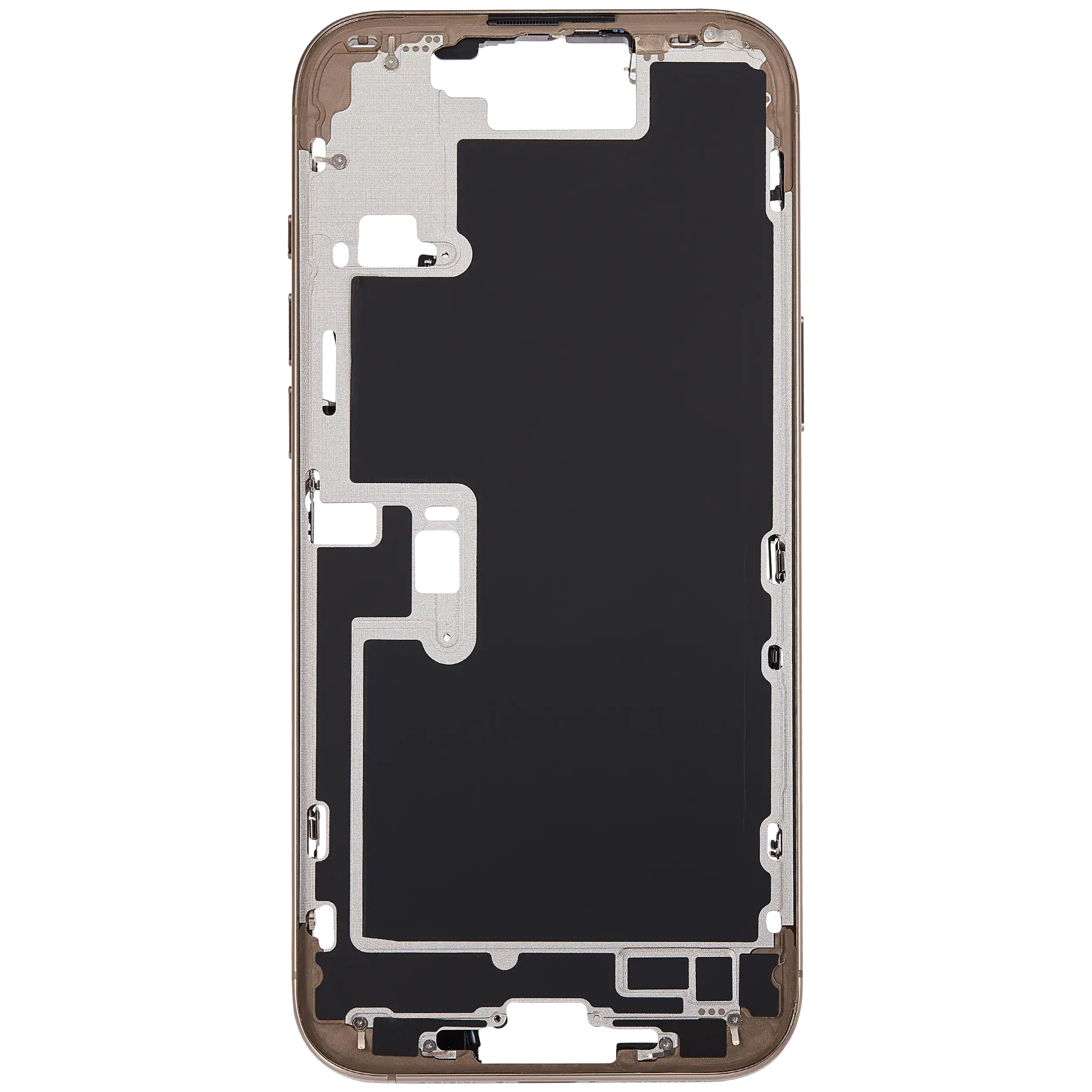 Midframe/Rahmen mit Power And Volume Button für iPhone 16 Pro Max (US-Version) (Aftermarket Plus) (Desert Titanium)