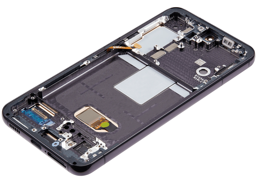 OLED-Display mit Rahmen für Samsung Galaxy S22 5G (US & International) (Aftermarket Plus) (Phantom Black)