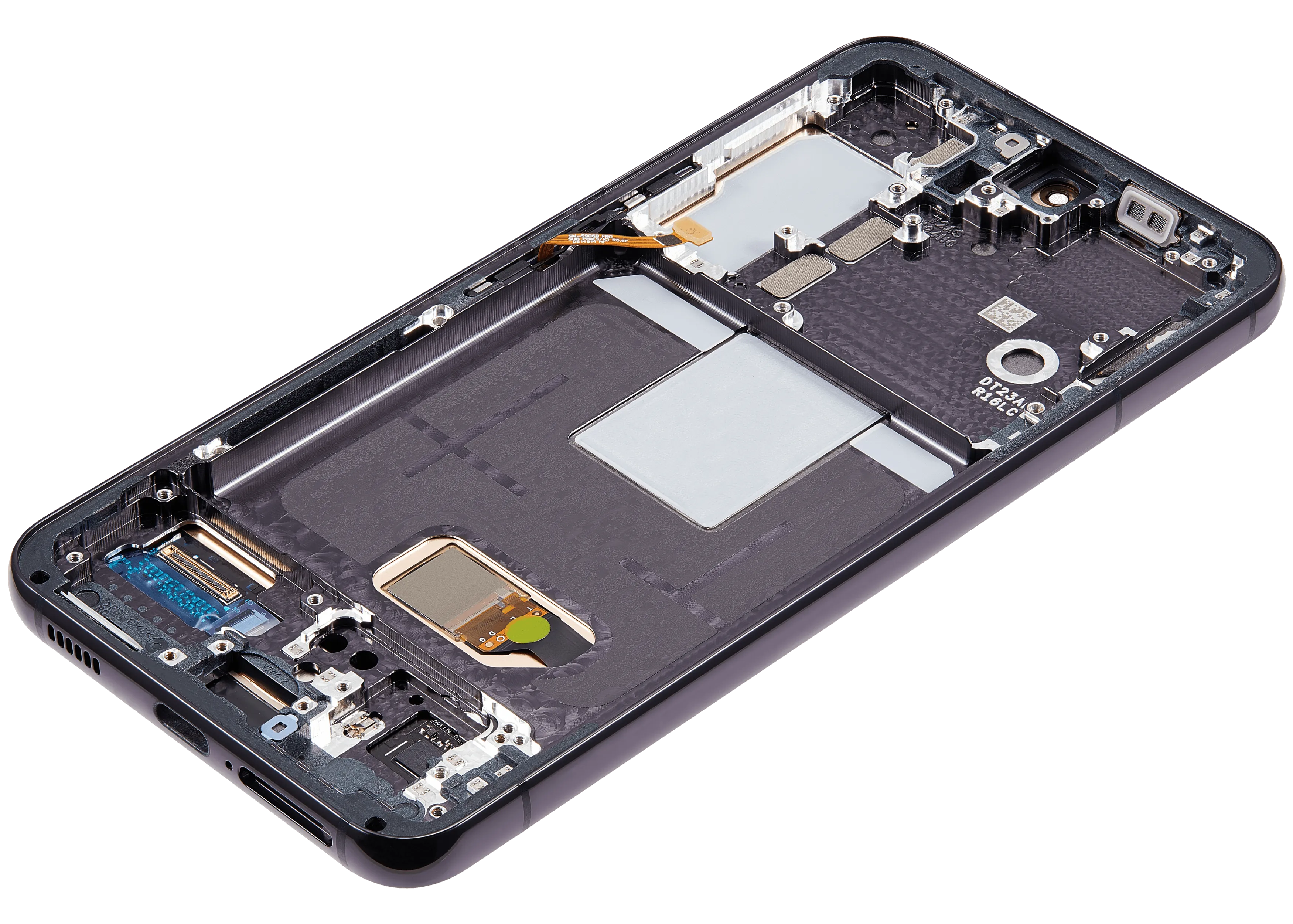 OLED-Display mit Rahmen für Samsung Galaxy S22 5G (US & International) (Aftermarket Plus) (Phantom Black)