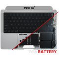 Top Case with Battery and Keyboard (ISO English International) for MacBook Pro 14" A3185 (2024) (Original OEM) (Space Black)