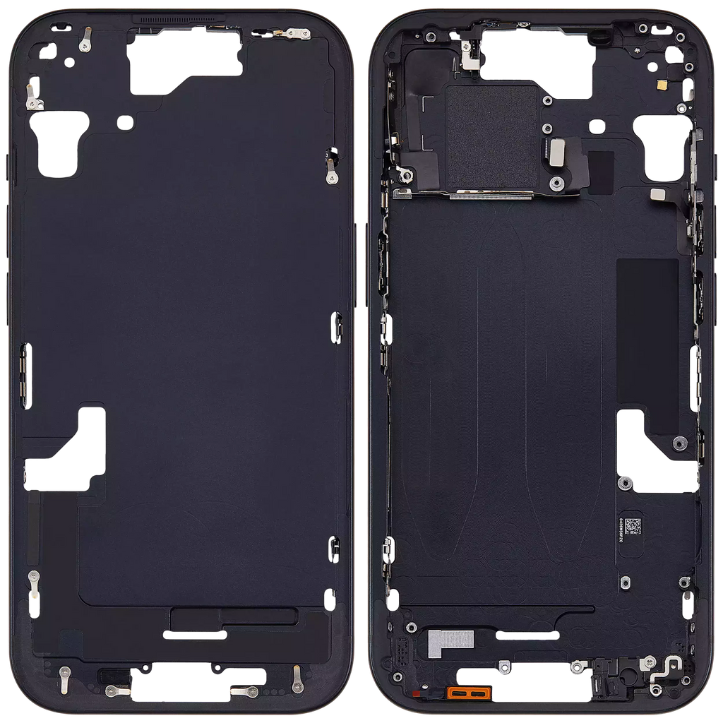 Midframe/Rahmen mit Small Parts für iPhone 15 (EU / Global Version) (Aftermarket Plus) (Schwarz)