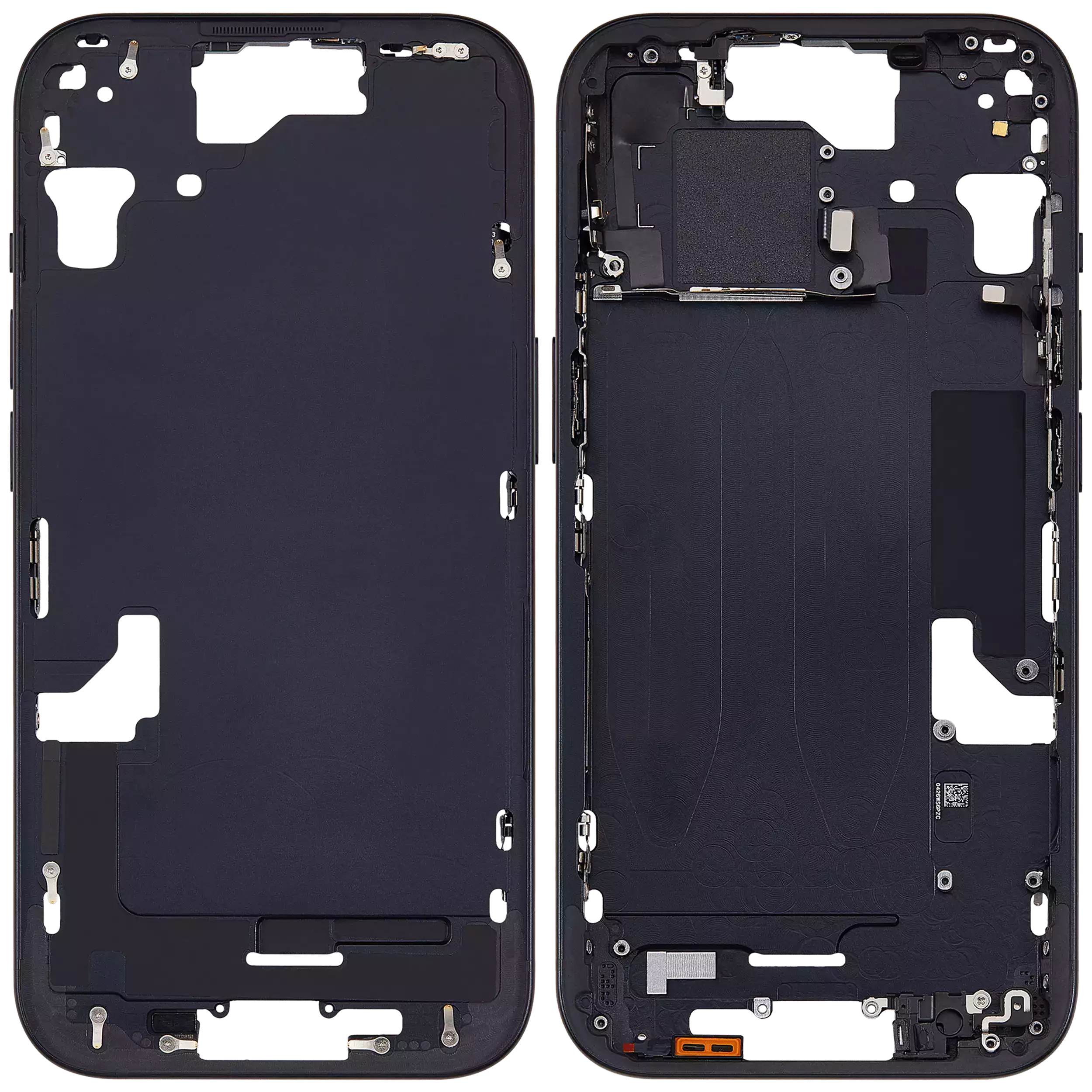 Midframe/Rahmen mit Small Parts für iPhone 15 (EU / Global Version) (Aftermarket Plus) (Schwarz)