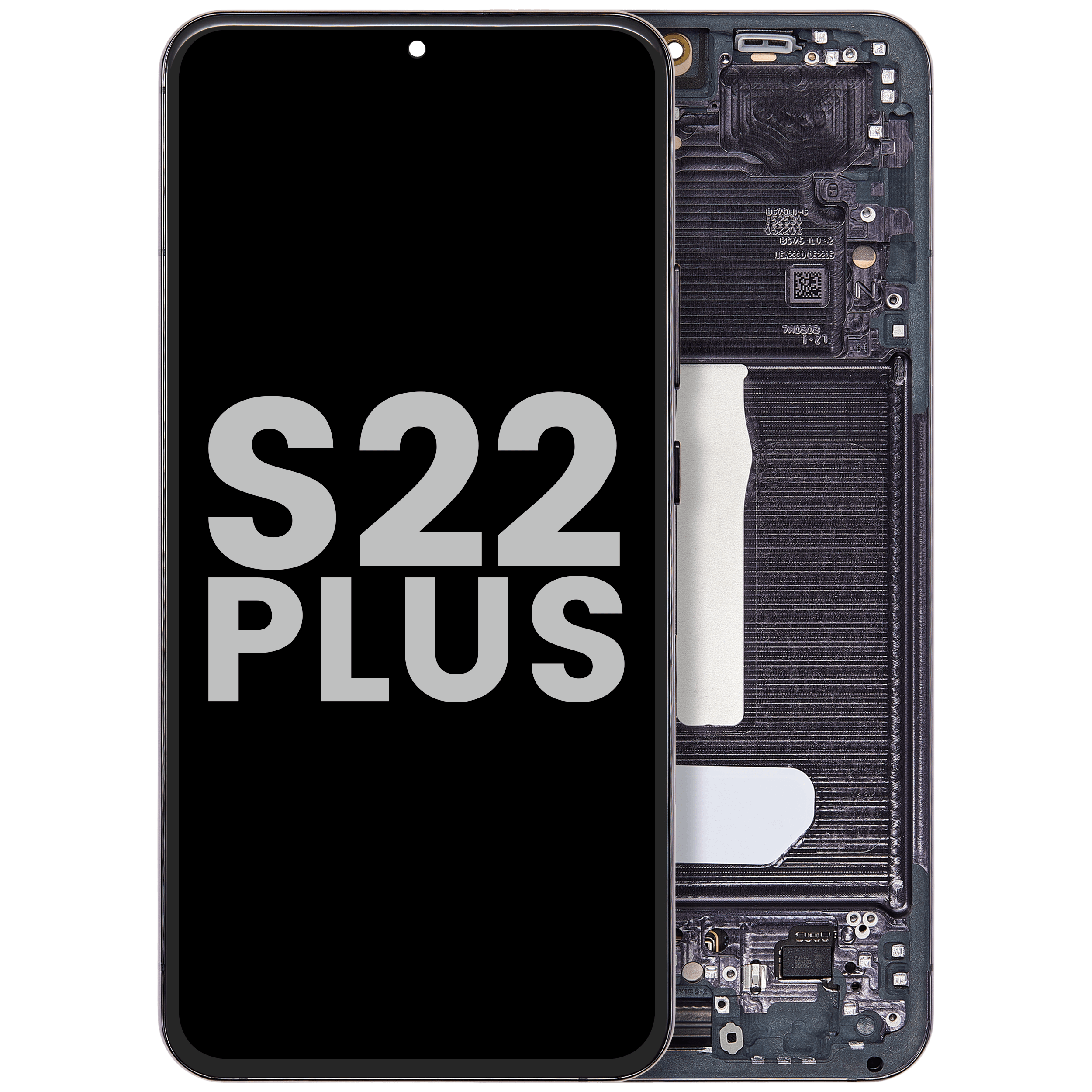 OLED-Display mit Rahmen für Samsung Galaxy S22 Plus 5G (gebrauchter OEM-Ausbau, Qualität A) (Phantom Black)