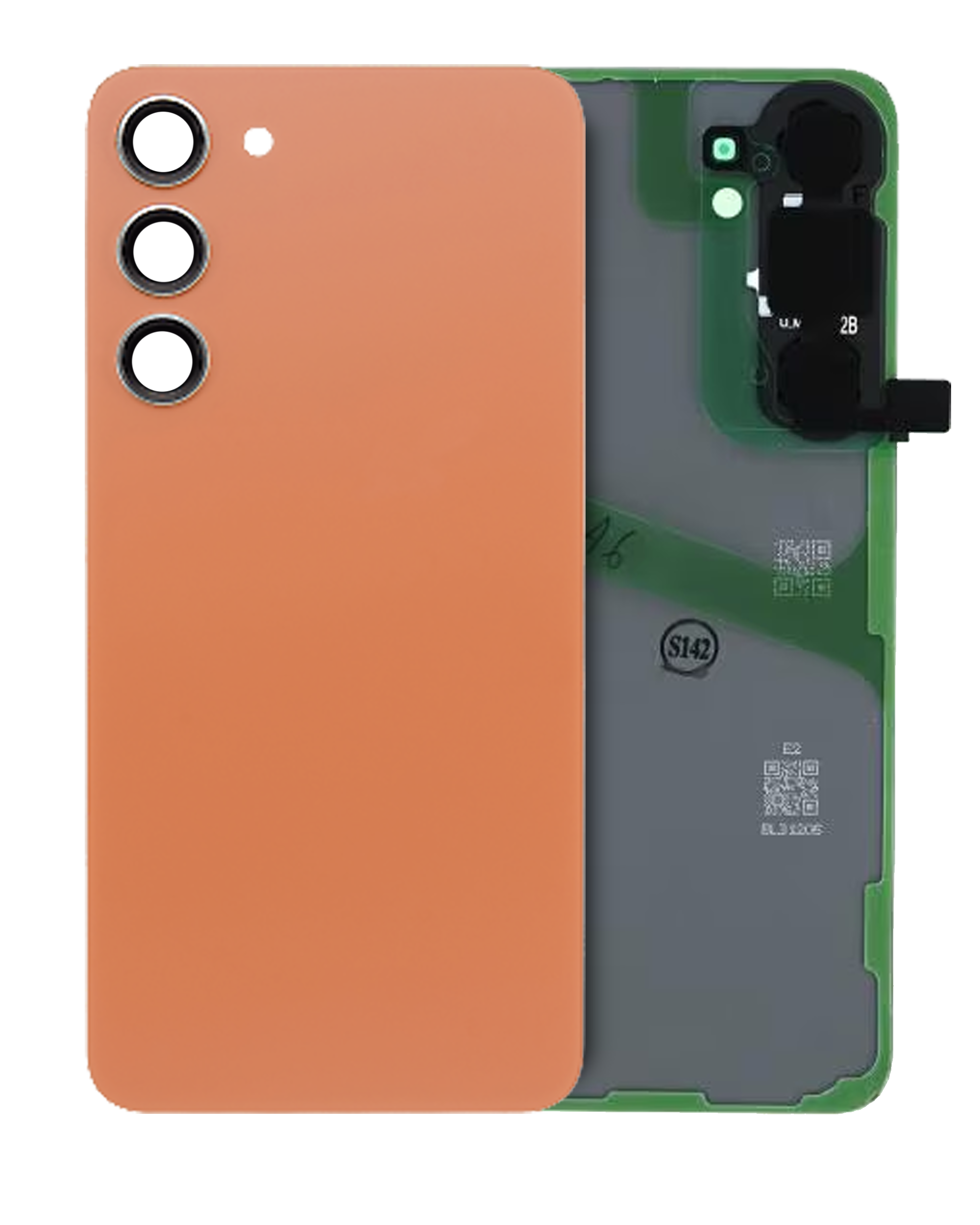 Backcover-Glas mit Kameralinse für S24 Plus (Service Pack) Sandstein Orange