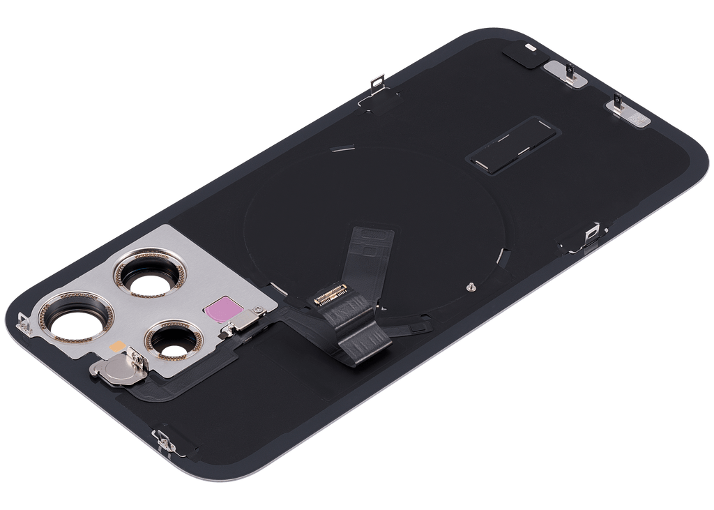 Backcover mit MagSafe Magnet & NFC & Blitz-Flexkabel für iPhone 15 Pro (gebrauchter OEM-Ausbau, Qualität C) (Natural Titanium)