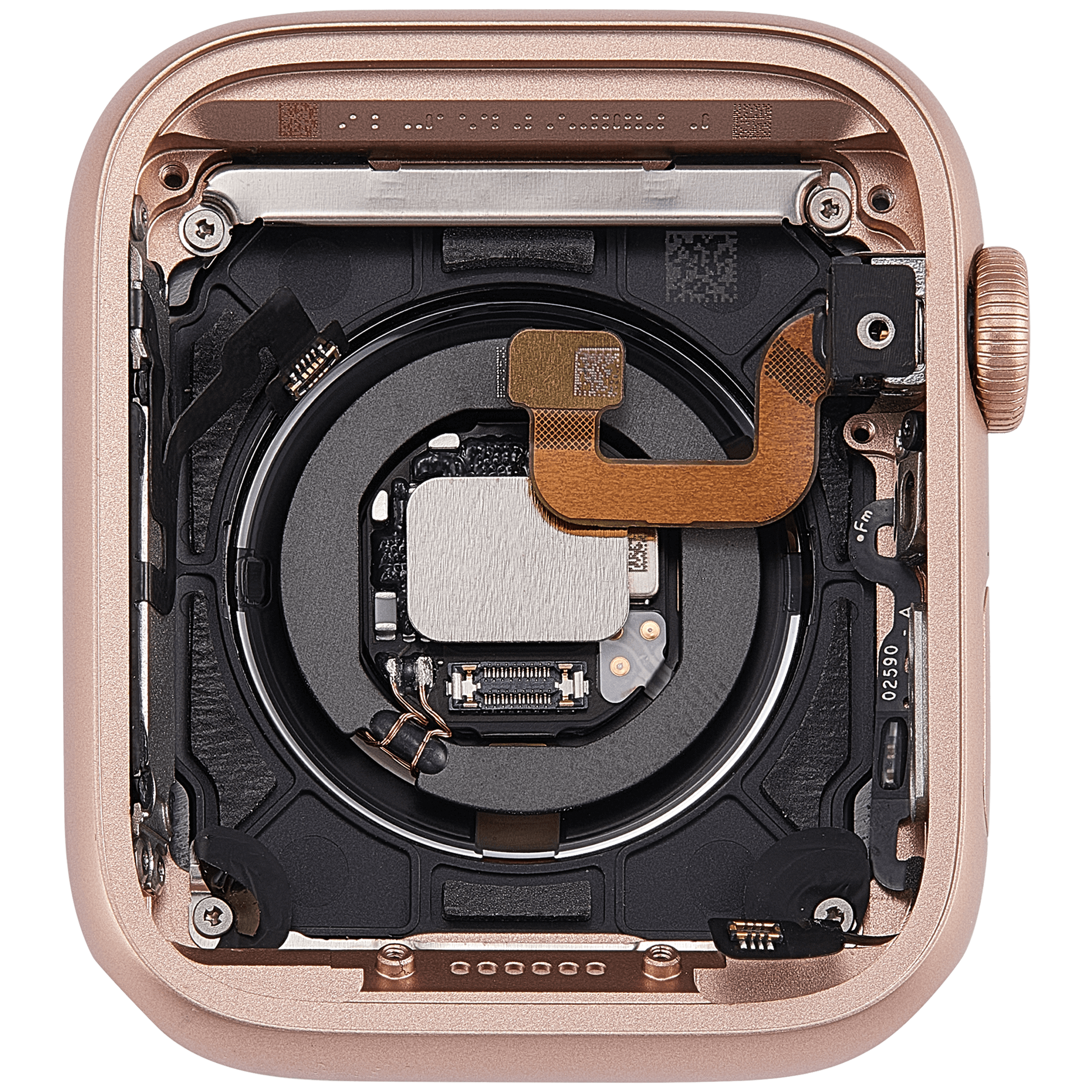 Backcover/Rahmen Compatible für Watch Series 6 (44MM) (gebrauchter OEM-Ausbau, Qualität A) (GPS Version) (Aluminum / Rose Gold)