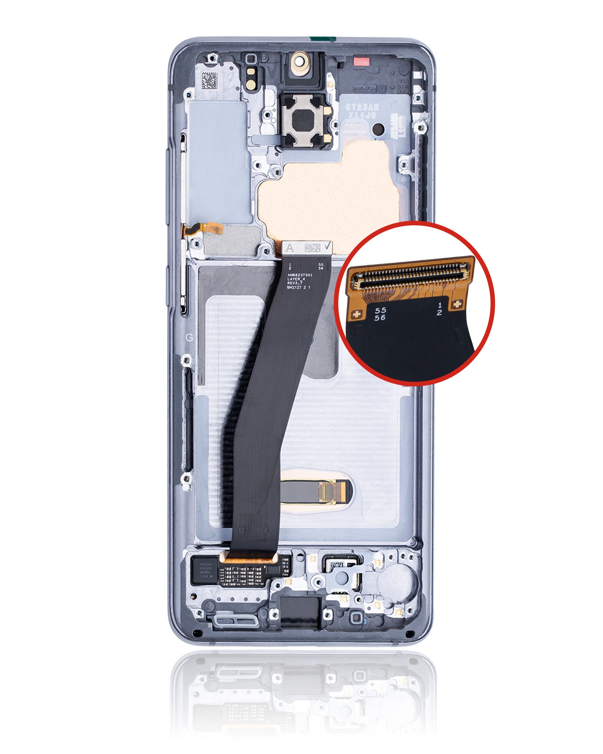 OLED-Display mit Rahmen für Samsung Galaxy S20 5G (Verizon 5G UW Frame Only) (Service Pack) (Cosmic Gray)