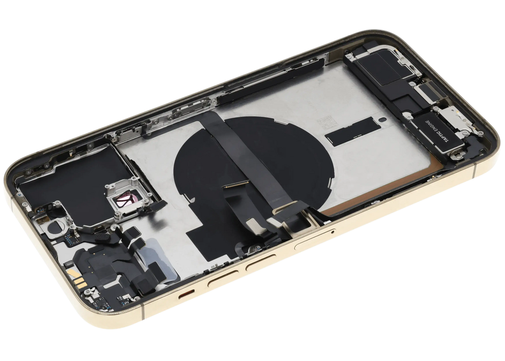 Backcover/Rahmen mit Ladebuchse Flex & Small Parts für iPhone 13 Pro Max (US-Version) (gebrauchter OEM-Ausbau, Qualität A) (Gold)