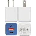 AmpSentrix Pro 30W 2-in-1 USB-C / USB-A GaN Wall Adapter (Ultramarine)