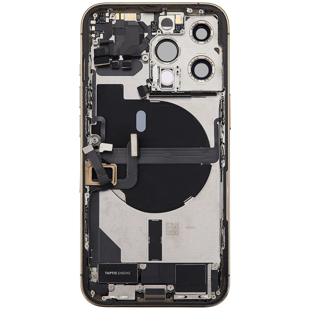 Backcover/Rahmen mit Ladebuchse Flex & Small Parts für iPhone 13 Pro (EU / Global Version) (gebrauchter OEM-Ausbau, Qualität A) (Gold)
