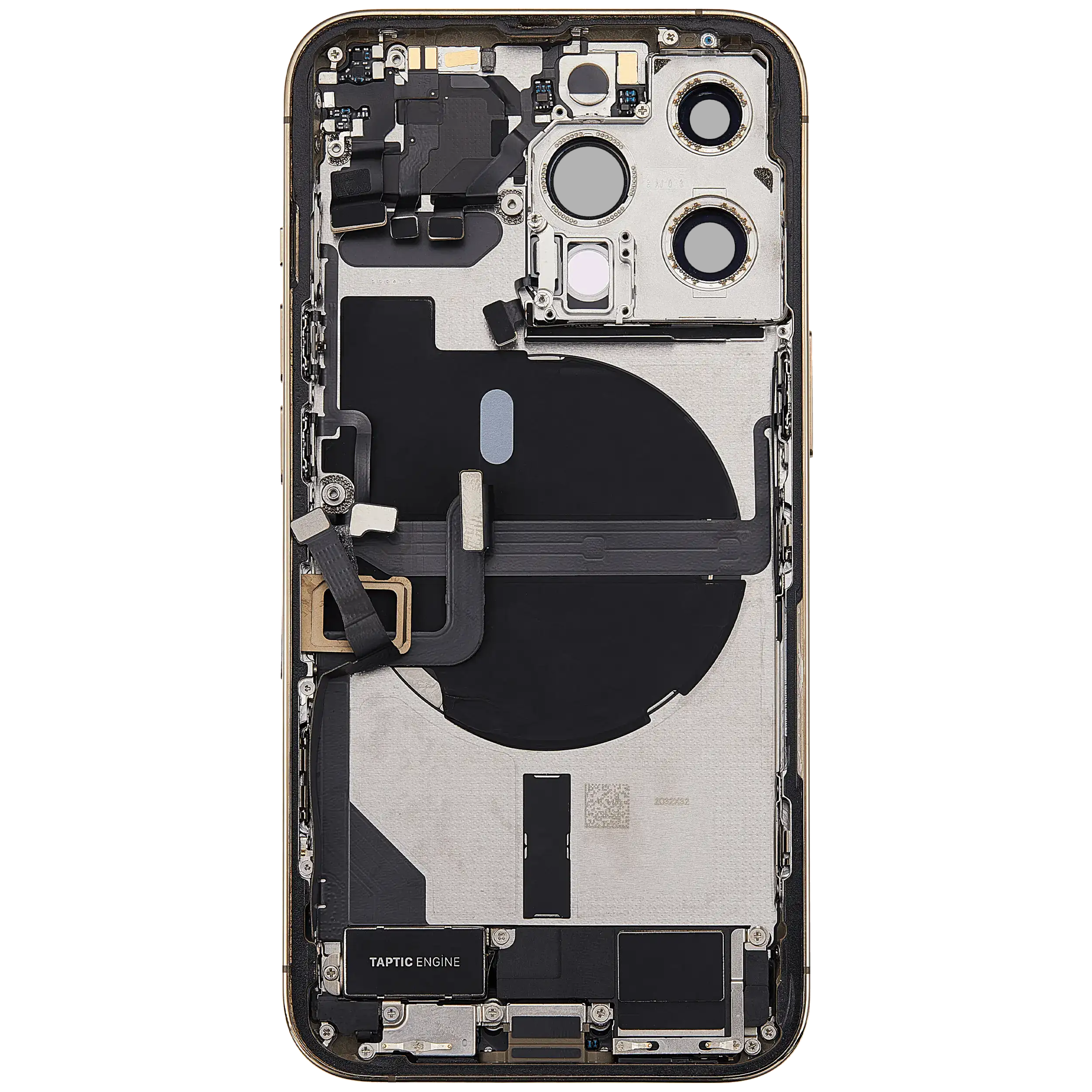 Backcover/Rahmen mit Ladebuchse Flex & Small Parts für iPhone 13 Pro (EU / Global Version) (gebrauchter OEM-Ausbau, Qualität A) (Gold)
