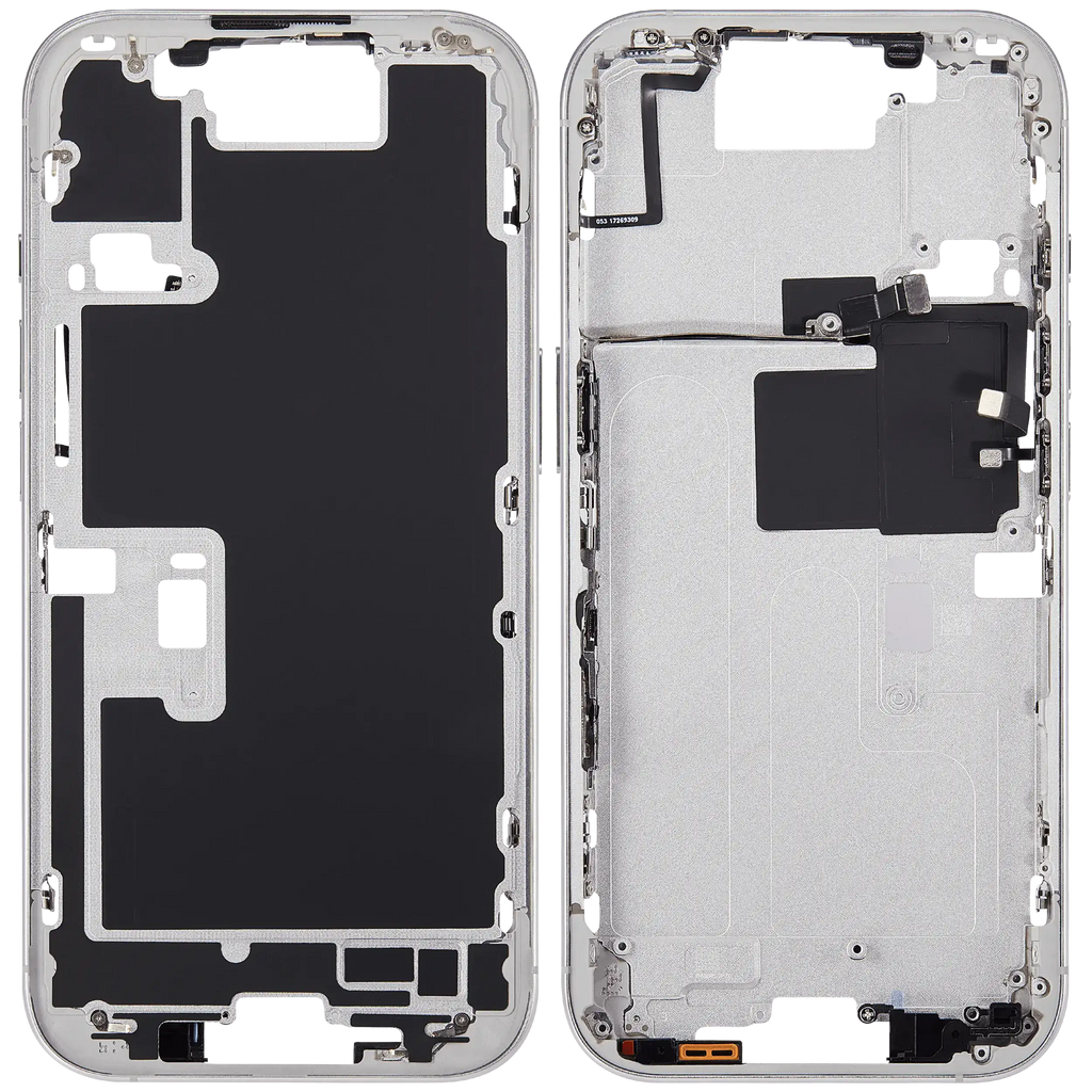 Midframe/Rahmen mit Power And Volume Button für iPhone 16 Pro (EU / Global Version) (Aftermarket Plus) (Weiß Titanium)
