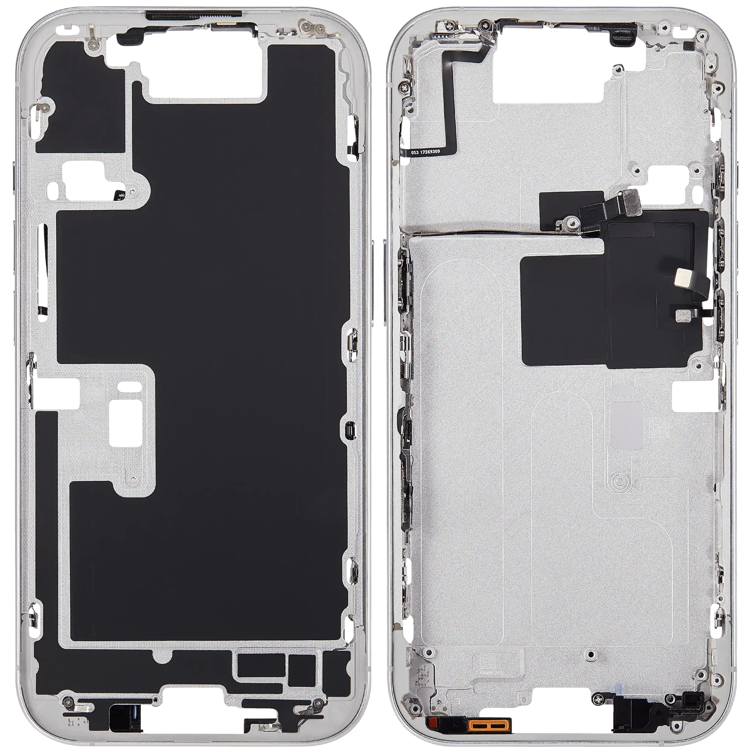 Midframe/Rahmen mit Power And Volume Button für iPhone 16 Pro (EU / Global Version) (Aftermarket Plus) (Weiß Titanium)