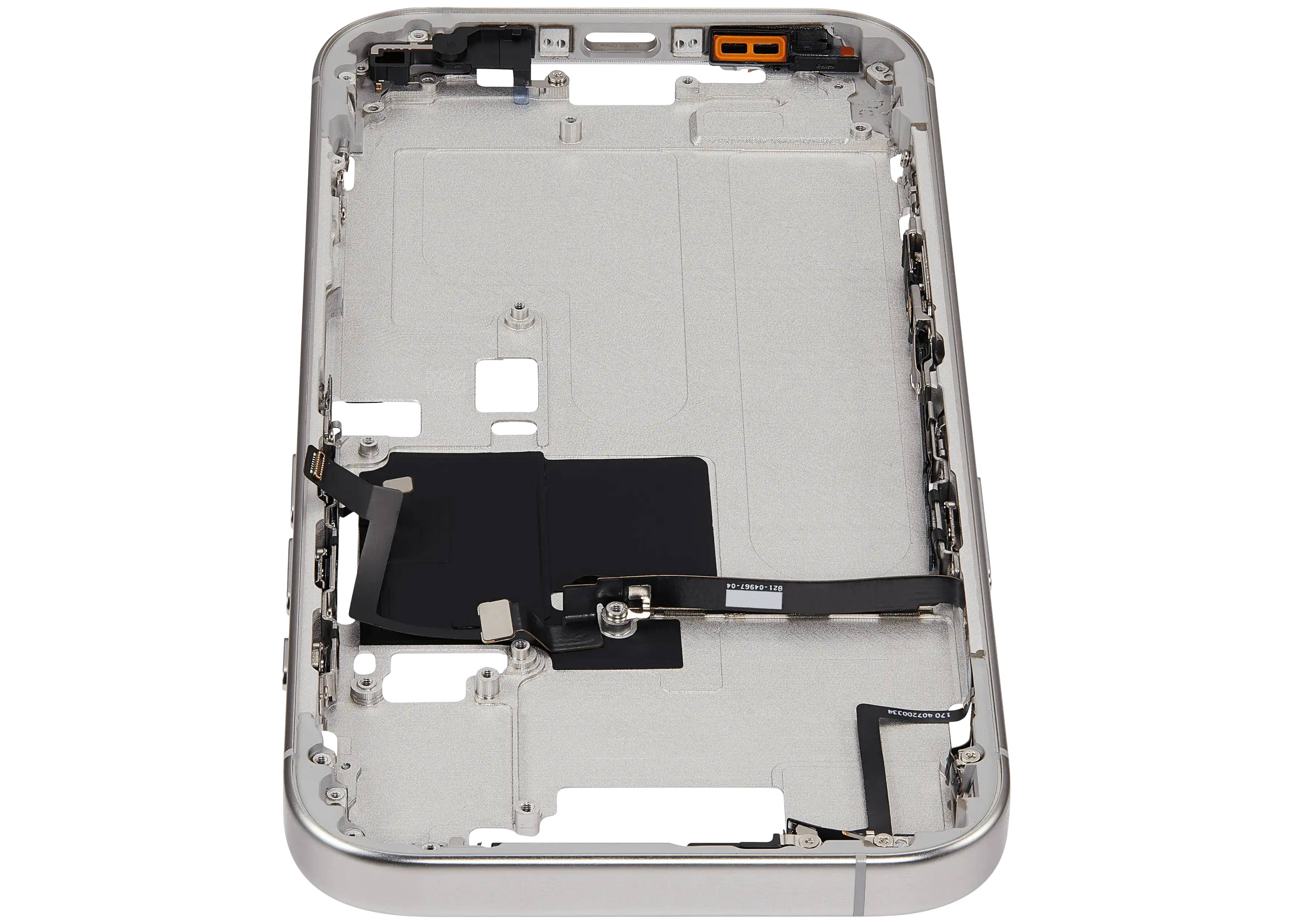 Midframe/Rahmen mit Power And Volume Button für iPhone 16 Pro (US-Version) (Aftermarket Plus) (Weiß Titanium)