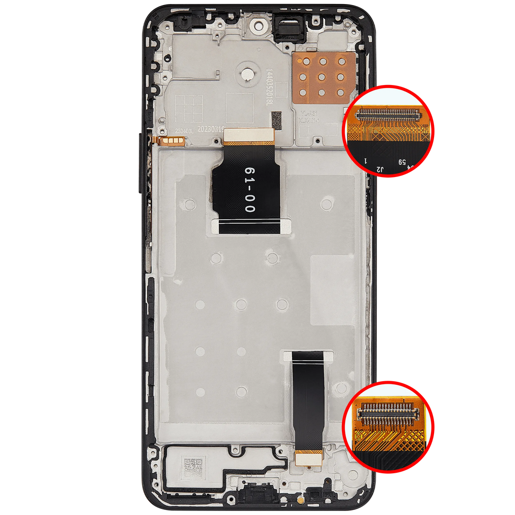 LCD-Display mit Rahmen für Honor X8A / X50i / 90 Lite (Aftermarket Plus) (Midnight Schwarz)