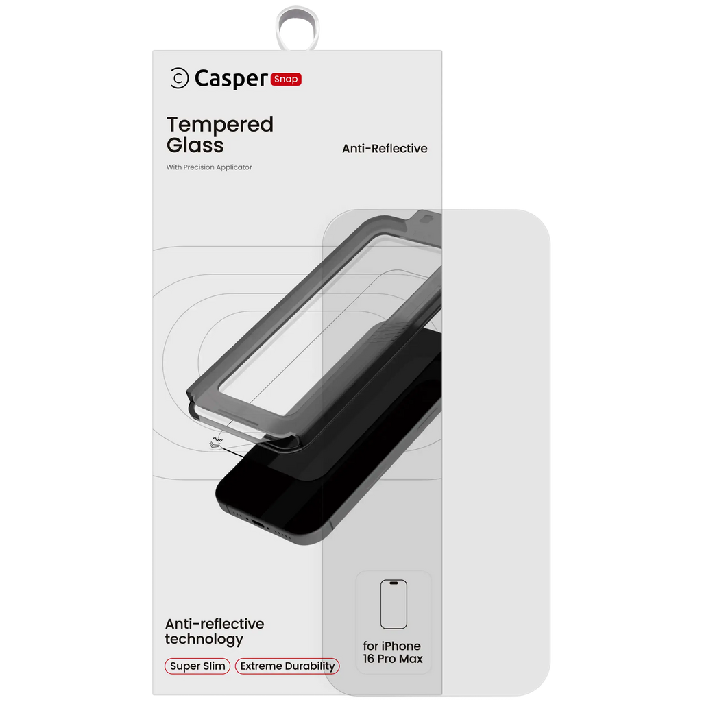 Casper Snap Temperglas für iPhone 16 Pro Max (AR Clear)