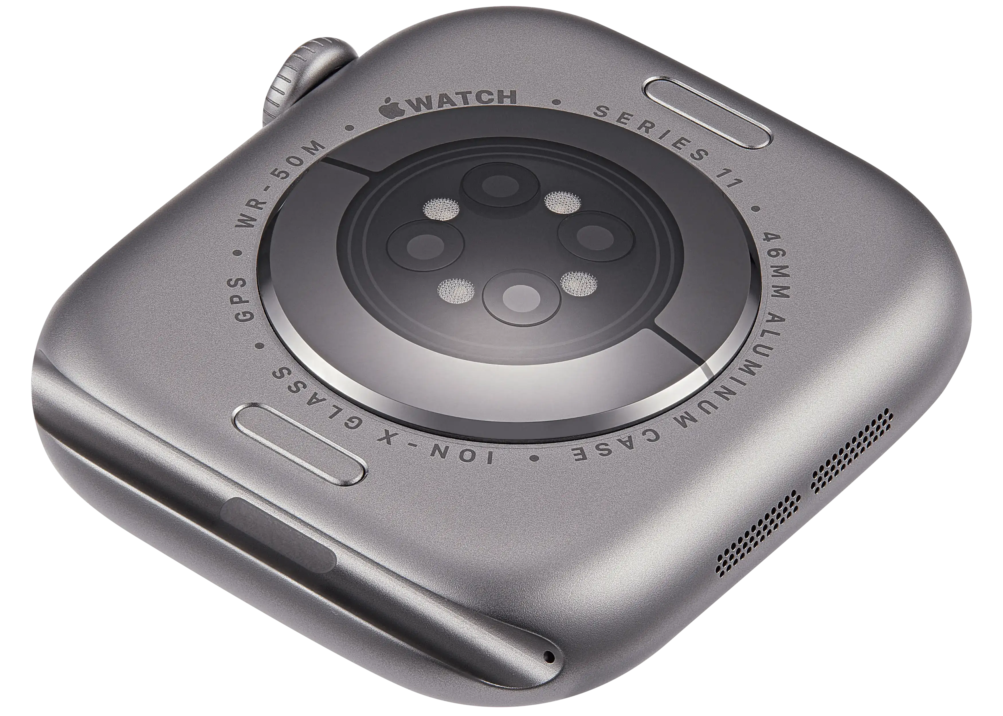 Backcover/Rahmen für Watch Series 11 (46MM) (gebrauchter OEM-Ausbau, Qualität A) (GPS Version) (Aluminum / Space Gray)
