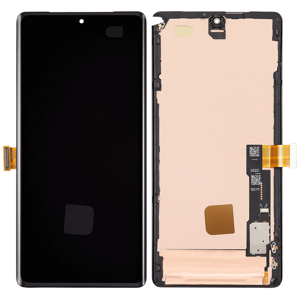 OLED-Display mit Rahmen (Without Fingerprint Sensor) für Google Pixel 7 Pro (Aftermarket Plus / 120HZ) (Alle Farben)