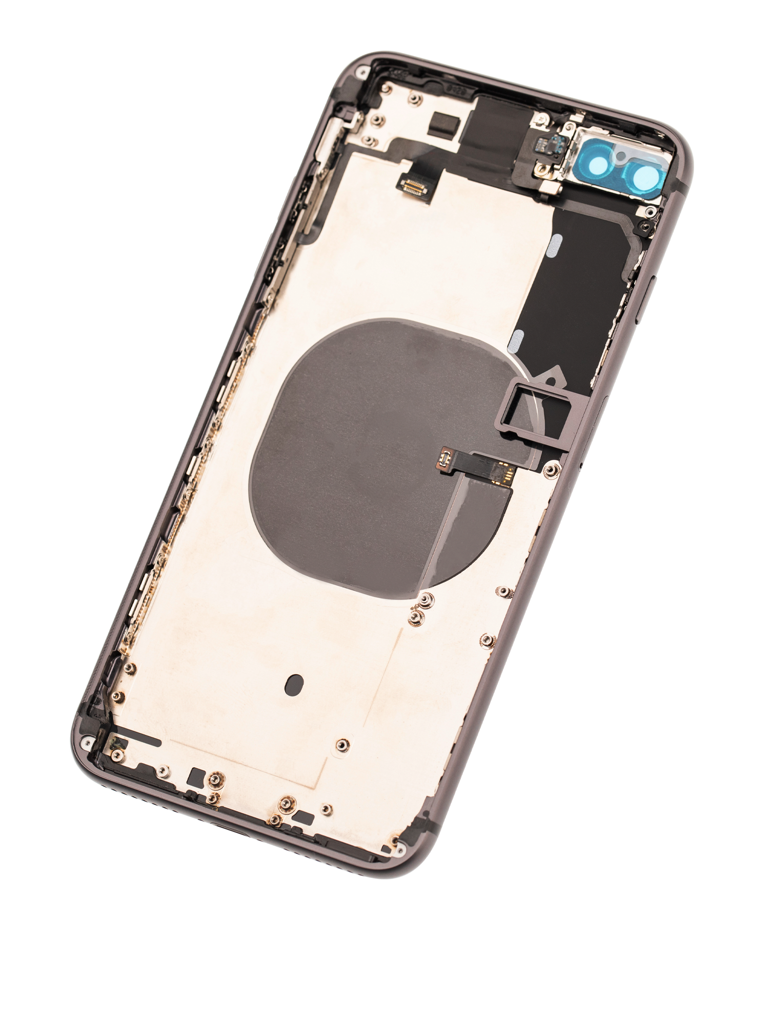 Backcover/Rahmen mit Small Components Pre-Installed für iPhone 8 Plus (gebrauchter OEM-Ausbau, Qualität A) (Space Grau)