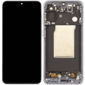 OLED-Display mit Rahmen für Samsung Galaxy A57 5G (A576 / 2026) (Refurbished) (Grau)