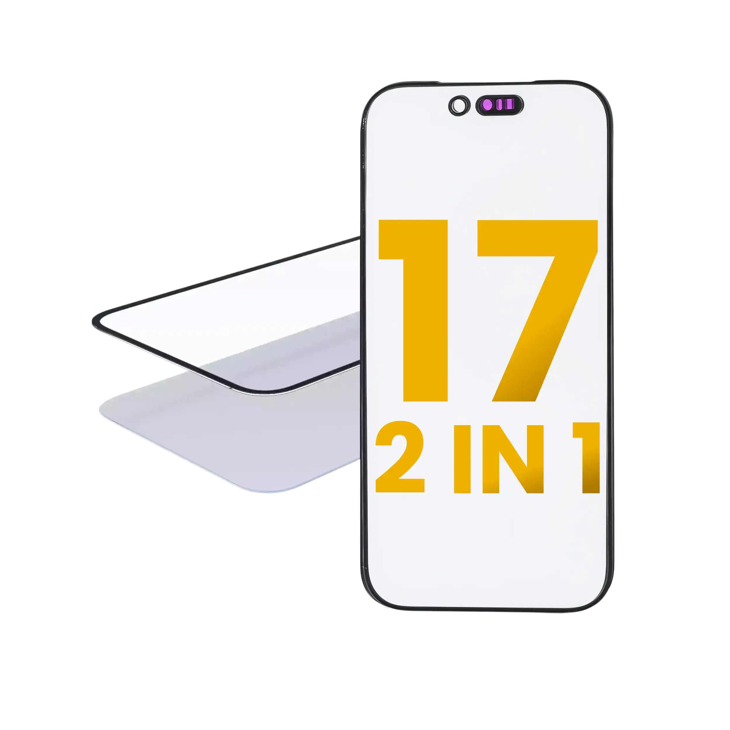 2 in 1 Frontglas mit OCA vorinstalliert für iPhone 17 (2er-Pack) (OCA Master)