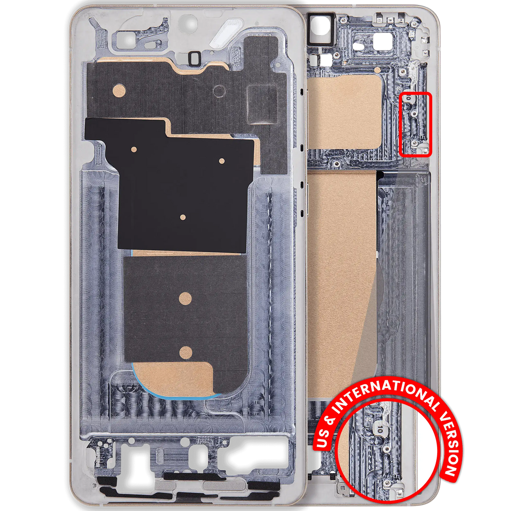 Midframe/Rahmen Compatible für Samsung Galaxy S25 Edge 5G (US & Internationale Version) (Titanium Icyblue / Titanium Silver)
