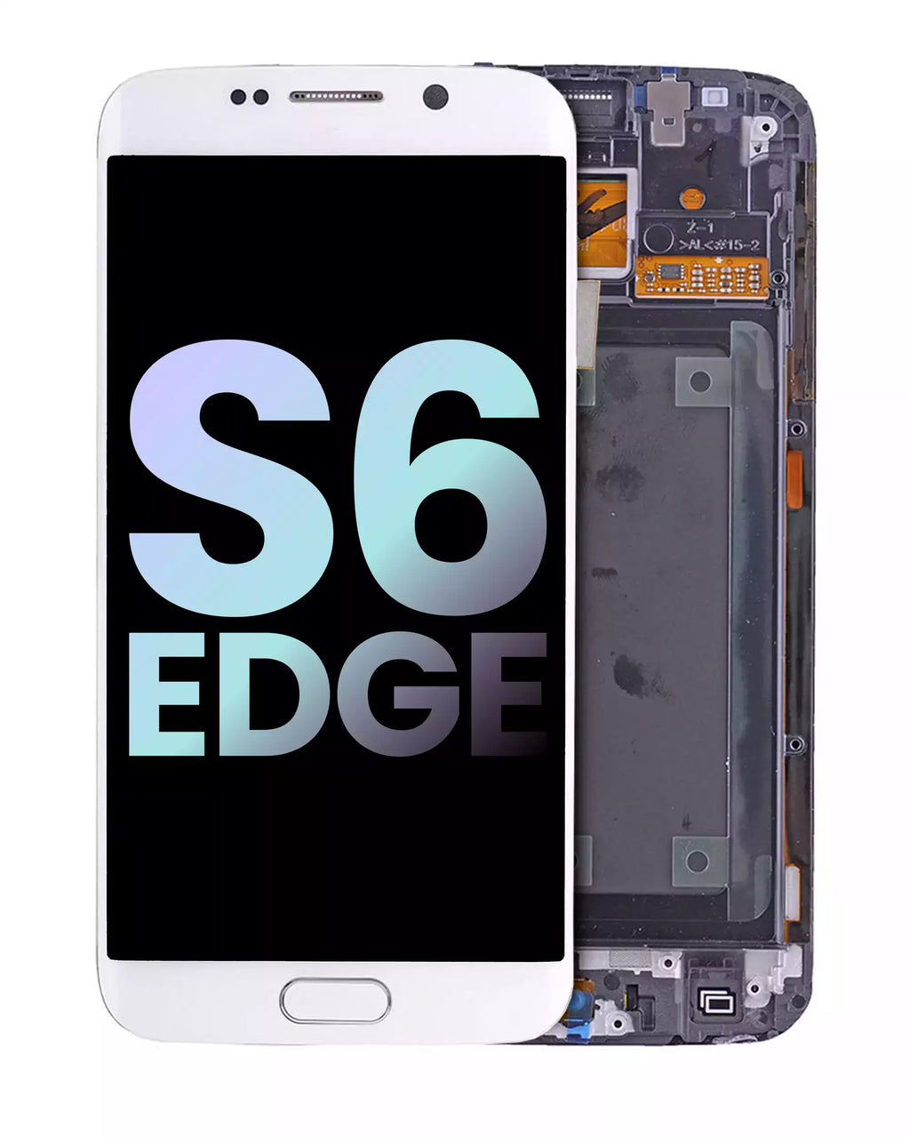 OLED-Display mit Rahmen für Samsung Galaxy S6 Edge (CDMA: Verizon / Sprint) (Service Pack) (White Pearl)