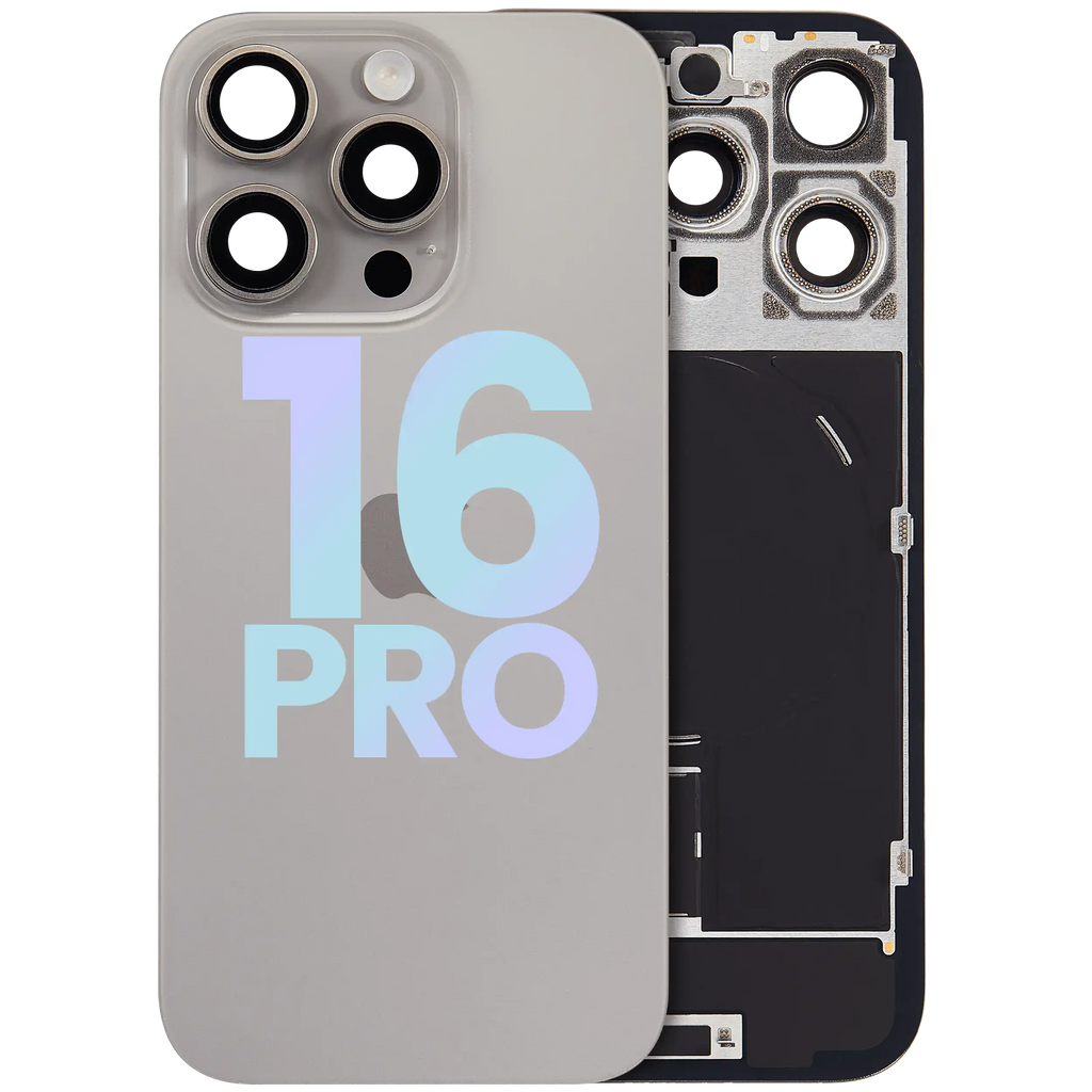 Backcover mit MagSafe Magnet & NFC & Blitz-Flexkabel für iPhone 16 Pro (Service Pack) (Natural Titanium)