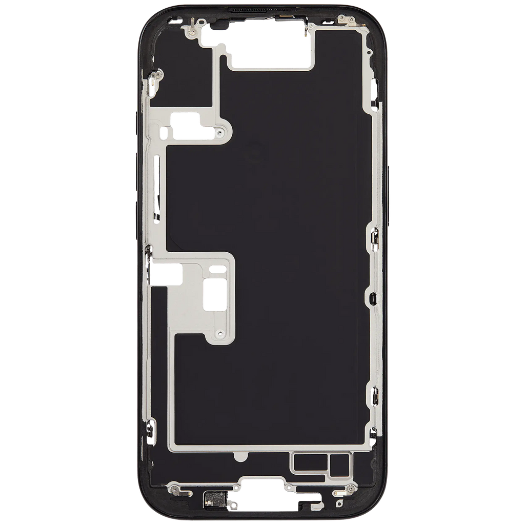 Midframe/Rahmen mit Small Parts für iPhone 16 Pro (EU / Global Version) (gebrauchter OEM-Ausbau, Qualität A) (Schwarz Titanium)