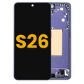 OLED-Display mit Rahmen für Samsung Galaxy S26 5G (US & International) (Refurbished) (Cobalt Violet)