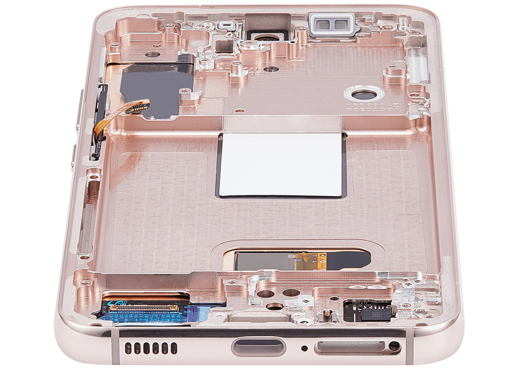 OLED-Display mit Rahmen für Samsung Galaxy S22 5G (US & International) (Aftermarket Plus) (Pink Gold)