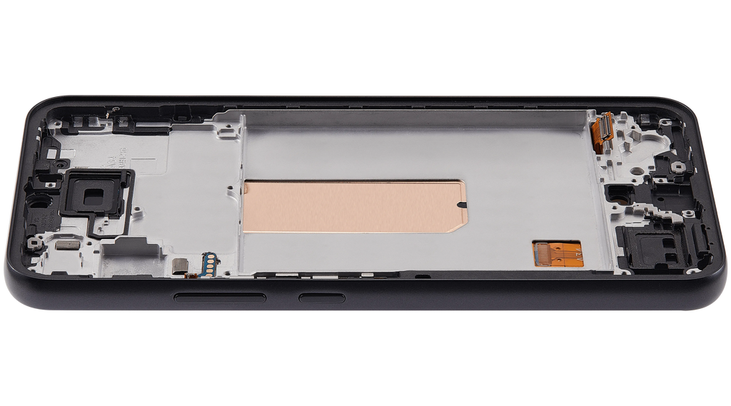 OLED-Display mit Rahmen für Samsung Galaxy A34 5G (A346 / 2023) (6.46") (Aftermarket Plus) (Graphite)