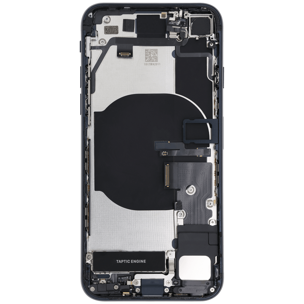 Backcover/Rahmen mit Ladebuchse Flex & Small Parts für iPhone SE (2022) (gebrauchter OEM-Ausbau, Qualität A) (Midnight)