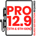 Digitizer iPad Pro 12.9" 5/6 Gen Aftermarket Plus, Glasentfernung erforderlich