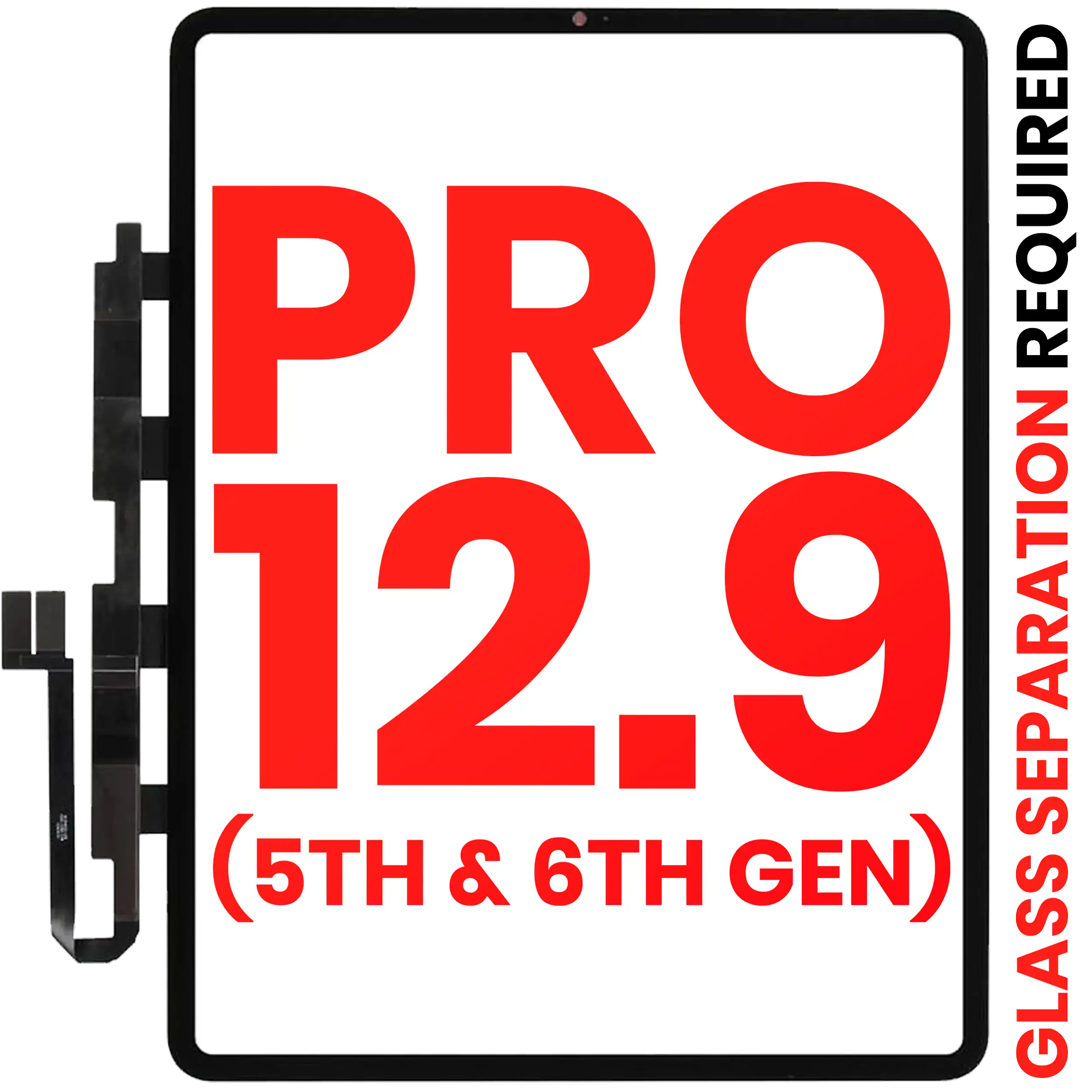 Digitizer iPad Pro 12.9" 5/6 Gen Aftermarket Plus, Glasentfernung erforderlich