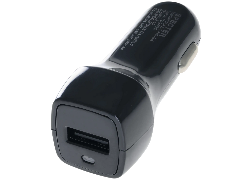 USB Type A Car Charger (Black) (50-Pack)